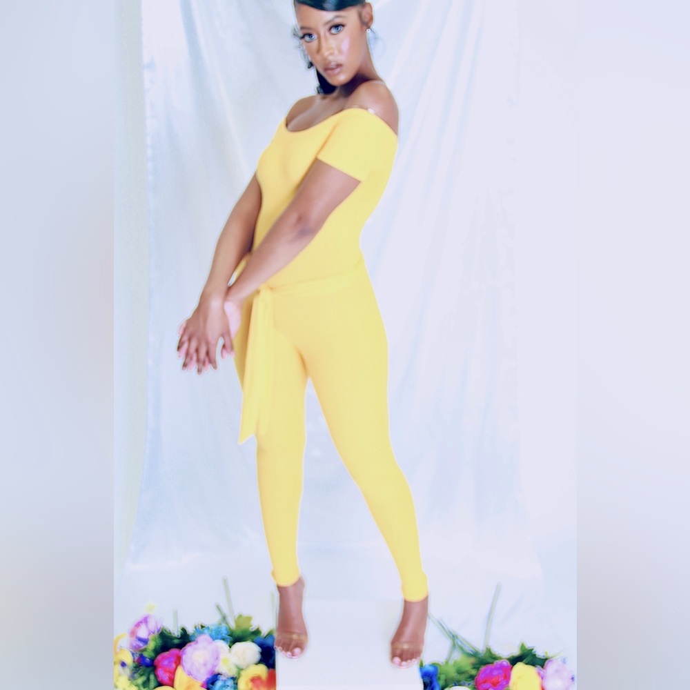 Yellow Jumpsuit with Belt